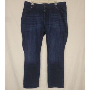 Lee Plus 18W Petite Regular Fit Mid Rise Straight Leg Denim Blue Jeans, Casual